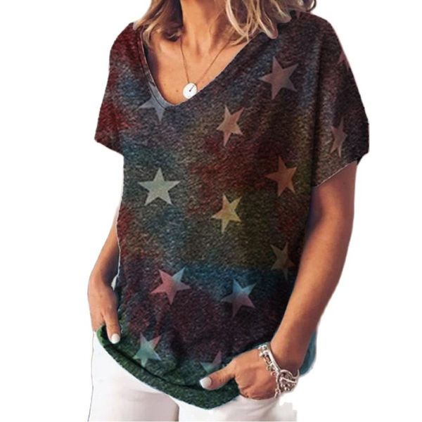 women's t-shirt fashion style women summer 2021 casual loose splice irregular printing v-neck short sleeve cotton large size t-shirts, White
women's t-shirt fashion style women summer 2021 casual loose splice irregular printing v-neck short sleeve cotton large size t-shirts, White