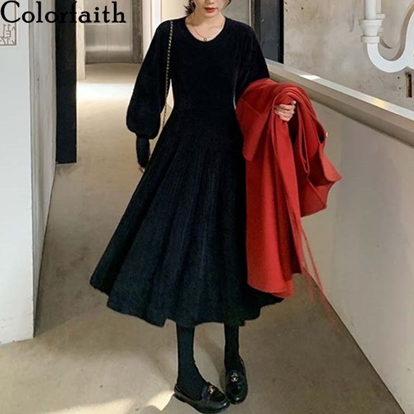colorfaith new autumn winter women dresses knitted korean fake mink cashmere warm flared elegant lady long dresses dr1212jx 210413, Black;gray
colorfaith new autumn winter women dresses knitted korean fake mink cashmere warm flared elegant lady long dresses dr1212jx 210413, Black;gray