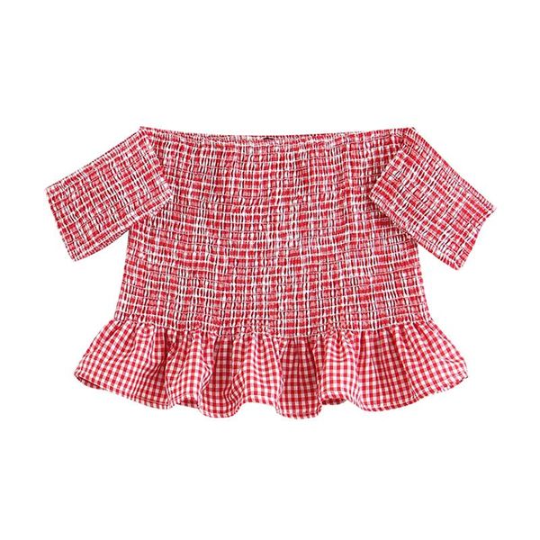 women's blouses & shirts women off shoulder and 2021 stylish plaid ruffles shirt female short sleeve bodycon crop blusas, White
women's blouses & shirts women off shoulder and 2021 stylish plaid ruffles shirt female short sleeve bodycon crop blusas, White
