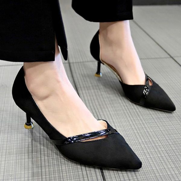 women's shoes 2021 pointed singles non-slip hollow thin high heels fashion wild slip-on casual sandals large size, Black
women's shoes 2021 pointed singles non-slip hollow thin high heels fashion wild slip-on casual sandals large size, Black