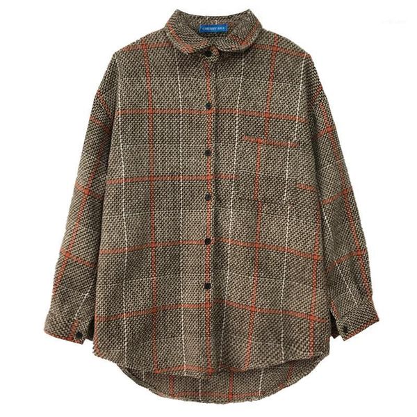 plaid jacket women coat 2021 autumn winter vintage stylish pockets oversized casual warm chic women's jackets, Black;brown
plaid jacket women coat 2021 autumn winter vintage stylish pockets oversized casual warm chic women's jackets, Black;brown