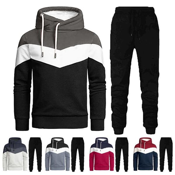 sets tracksuit men autumn winter hooded sweatshirt drawstring splicing outfit sportswear male suit pullover two piece set casual men's, Gray
sets tracksuit men autumn winter hooded sweatshirt drawstring splicing outfit sportswear male suit pullover two piece set casual men's, Gray