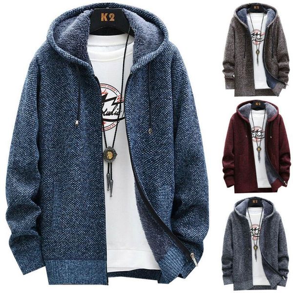 men's sweaters mens knit jacket coat hooded casual warm sweater baggy outwear plain plus size, White;black
men's sweaters mens knit jacket coat hooded casual warm sweater baggy outwear plain plus size, White;black