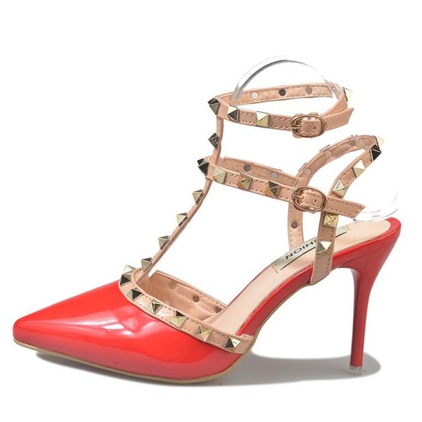 sandals rivet pointed high heels, thin shallow mouth strap sandals, women's summer shoes, Black
sandals rivet pointed high heels, thin shallow mouth strap sandals, women's summer shoes, Black