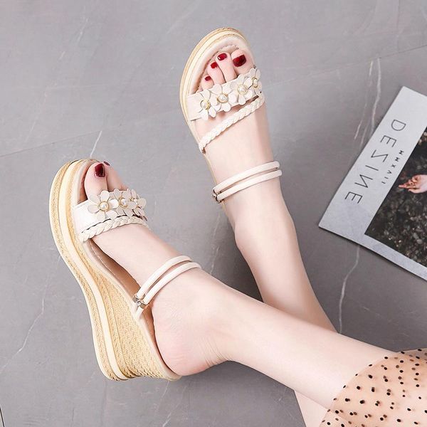 sandals women slope heel female summer 2021 platform shoes for, Black 
sandals women slope heel female summer 2021 platform shoes for, Black