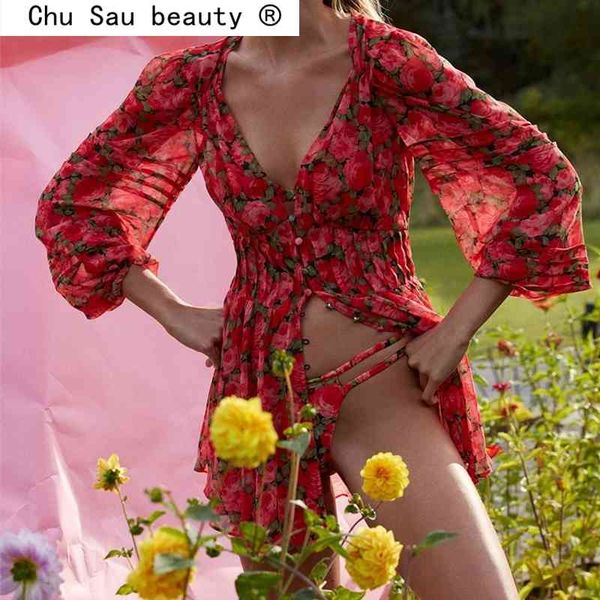 summer fashion holiday style chic floral print mini dress women deep v-neck long sleeve dresses female vestidos 210508, Black;gray
summer fashion holiday style chic floral print mini dress women deep v-neck long sleeve dresses female vestidos 210508, Black;gray