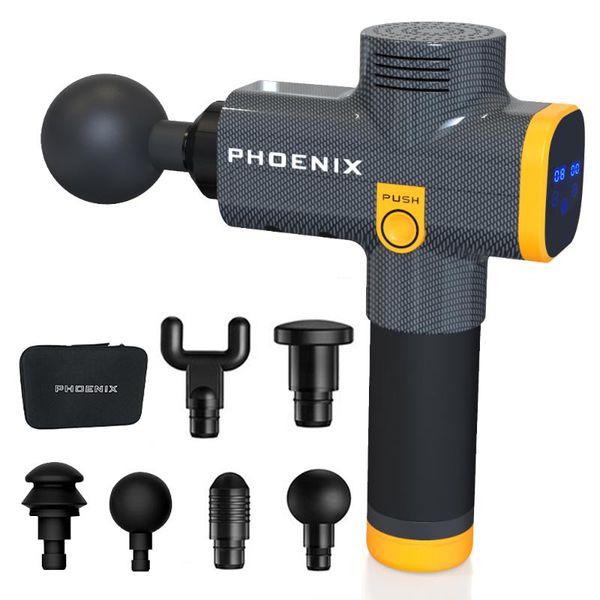 phoenix massage gun 20 speeds lcd massager for body muscle relaxation 6 heads with suitcase mg5513
phoenix massage gun 20 speeds lcd massager for body muscle relaxation 6 heads with suitcase mg5513