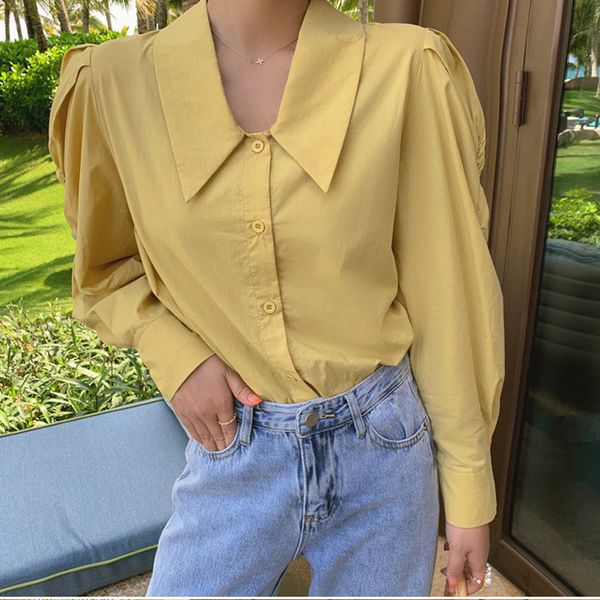 autumn summer office lady work wear solid shirt women fashion vintage puff long sleeve lapel loose blouses 210421, White
autumn summer office lady work wear solid shirt women fashion vintage puff long sleeve lapel loose blouses 210421, White