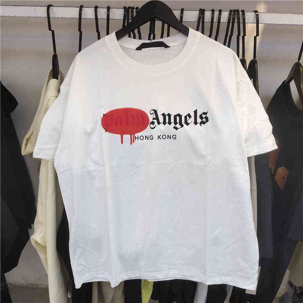 21ss pa palms/angels city limited spray painting graffiti letter t-shirt men's and women's loose summer short sleeves, White;black
21ss pa palms/angels city limited spray painting graffiti letter t-shirt men's and women's loose summer short sleeves, White;black
