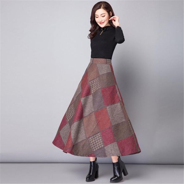 skirts fashion long skirt women wool padded a line maxi female zipper pocket casual elastic high waist plaid ladies 8042, Black
skirts fashion long skirt women wool padded a line maxi female zipper pocket casual elastic high waist plaid ladies 8042, Black