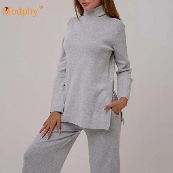 women's tracksuits 2021 autumn and winter loose high-neck casual knitted sweater set long-sleeved pullover + trousers 2 two-piece suit, Gray
women's tracksuits 2021 autumn and winter loose high-neck casual knitted sweater set long-sleeved pullover + trousers 2 two-piece suit, Gray