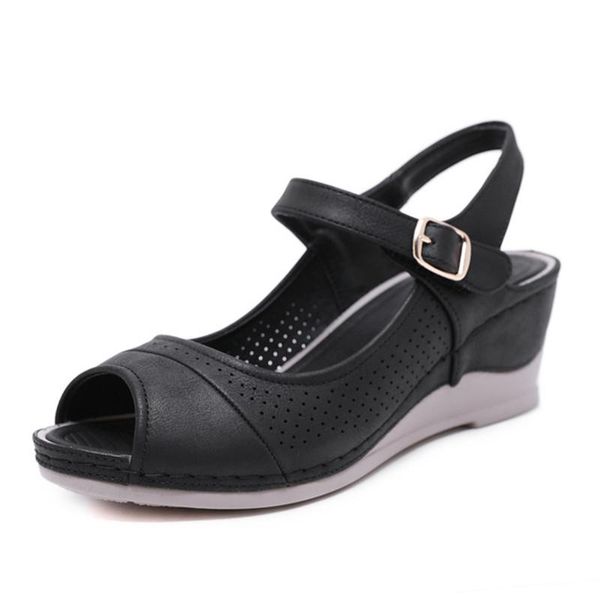 sandals lady's bicycle line slippery fish mouth big yards buckles wedge comfortable breathable # 36-42, Black
sandals lady's bicycle line slippery fish mouth big yards buckles wedge comfortable breathable # 36-42, Black