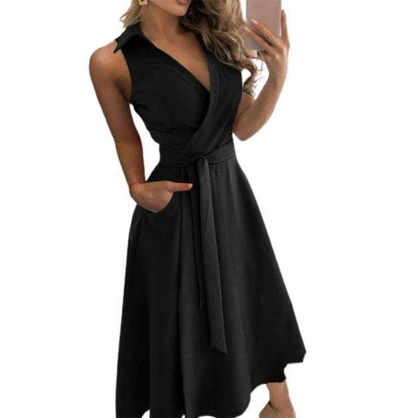 casual dresses women dress solid color large hem sleeveless deep v neck belt long party summer clothes for 2021 fashion, Black;gray
casual dresses women dress solid color large hem sleeveless deep v neck belt long party summer clothes for 2021 fashion, Black;gray