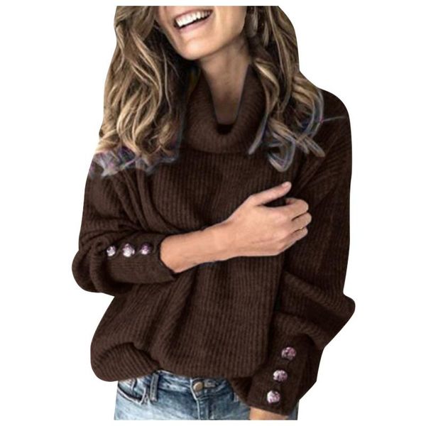 women's sweaters turtleneck sweater women pullovers fashion ladies solid buttond long lantern sleeve knitted casual warm female 5xl, White;black 
women's sweaters turtleneck sweater women pullovers fashion ladies solid buttond long lantern sleeve knitted casual warm female 5xl, White;black
