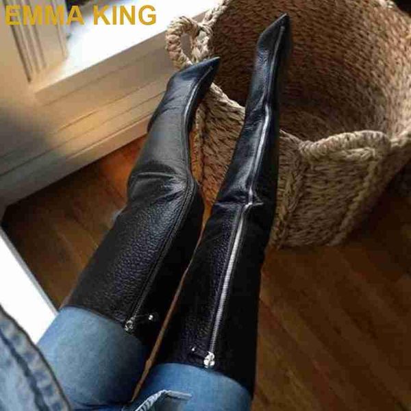 boots fashion zipper design women thigh high pointed toe leather 2021 winter shoes woman over the knee heels, Black
boots fashion zipper design women thigh high pointed toe leather 2021 winter shoes woman over the knee heels, Black