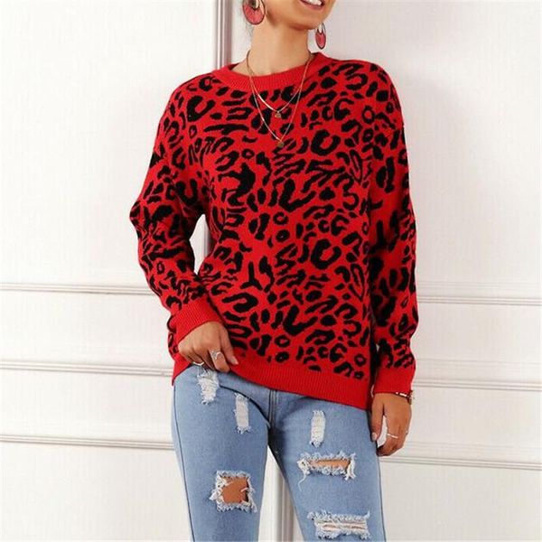 women's sweaters women loose casual fashion leopard pattern long sleeves autumn winter warm wear female round collar sweater, White;black
women's sweaters women loose casual fashion leopard pattern long sleeves autumn winter warm wear female round collar sweater, White;black