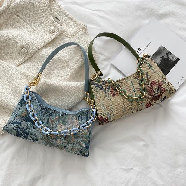 evening bags fashion women's oil painting printed shoulder underarm bag casual ladies thick chian small purse handbags vintage chain to
evening bags fashion women's oil painting printed shoulder underarm bag casual ladies thick chian small purse handbags vintage chain to