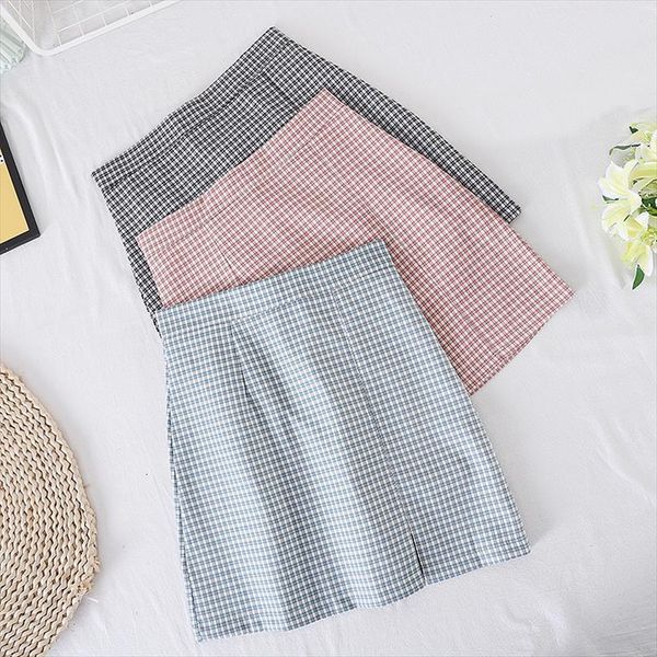 plaid a line high waist women skirts korean style design sense niche temperament college split ends, Black
plaid a line high waist women skirts korean style design sense niche temperament college split ends, Black