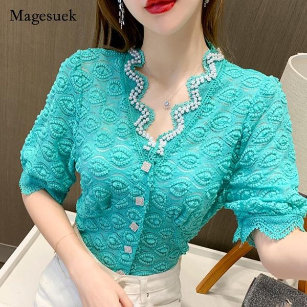 women's blouses & shirts 2021 summer solid women embroidery lace v-neck shirt for elegant office lady short-sleeved slim blusa 15531, White
women's blouses & shirts 2021 summer solid women embroidery lace v-neck shirt for elegant office lady short-sleeved slim blusa 15531, White