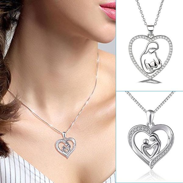pendant necklaces s925 heart-shaped mom's love necklace with mom & kid pattern hollow neck jewelry rhinestone gift for mother's da, Silver
pendant necklaces s925 heart-shaped mom's love necklace with mom & kid pattern hollow neck jewelry rhinestone gift for mother's da, Silver