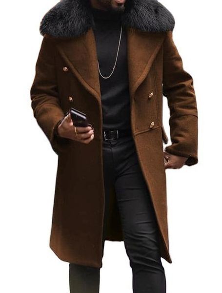 men's wool & blends casual woolen coat for men solid slim double breasted pocket winter long sleeve mens trench overcoat, Black
men's wool & blends casual woolen coat for men solid slim double breasted pocket winter long sleeve mens trench overcoat, Black