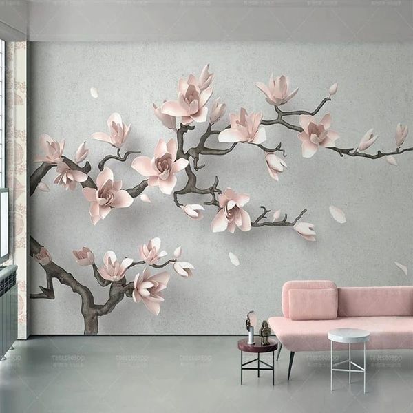 custom po self adhesive wallpaper 3d stereo pink magnolia flower branches murals living room tv sofa bedroom decor painting wallpapers
custom po self adhesive wallpaper 3d stereo pink magnolia flower branches murals living room tv sofa bedroom decor painting wallpapers