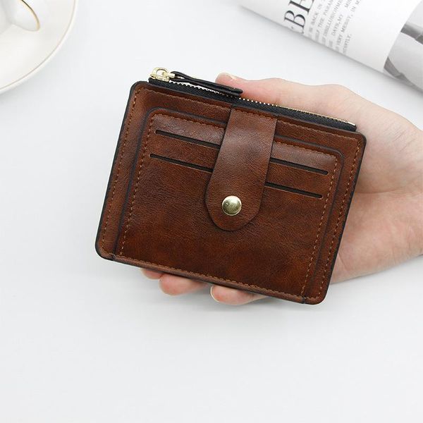 card holders 1 pc slim holder soft pu leather business cards wallet money purse for men women fashion zipper case coin, Brown;gray
card holders 1 pc slim holder soft pu leather business cards wallet money purse for men women fashion zipper case coin, Brown;gray