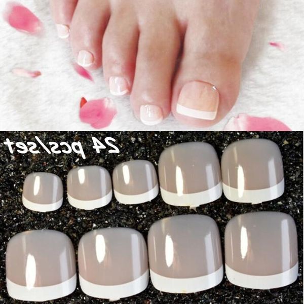 24 pcs/set natural french toe fake nails white side diy gel nail art decoration tips for toe makeup manicure tool, Red;gold
24 pcs/set natural french toe fake nails white side diy gel nail art decoration tips for toe makeup manicure tool, Red;gold