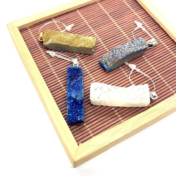 charms natural stone crystal pendant rectangle blue frosted jewelry necklace designer making charm gift, Bronze;silver
charms natural stone crystal pendant rectangle blue frosted jewelry necklace designer making charm gift, Bronze;silver