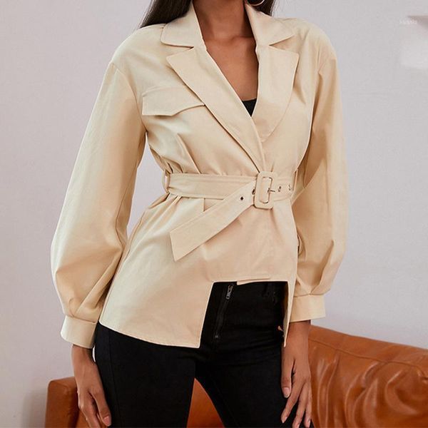 women's jackets long lantern sleeve women coat with belt irregular hem solid jacket 2021 spring autumn trend office ladies outerwear, Black;brown
women's jackets long lantern sleeve women coat with belt irregular hem solid jacket 2021 spring autumn trend office ladies outerwear, Black;brown