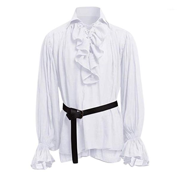 men's casual shirts fashion men bandage long sleeve shirt gothic man blouse autumn mens style c106, White;black
men's casual shirts fashion men bandage long sleeve shirt gothic man blouse autumn mens style c106, White;black