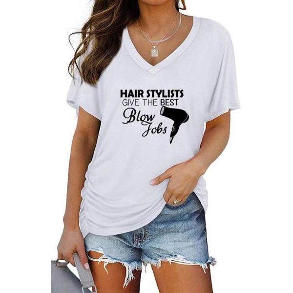 women's t-shirt fashion for women ladies batwing sleeve v-neck tees summer hair stylists blow fobs letters print, White
women's t-shirt fashion for women ladies batwing sleeve v-neck tees summer hair stylists blow fobs letters print, White