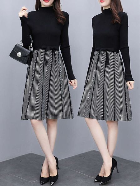 casual dresses dress sweater knitted children's women's mid long spring and autumn pullover with a-line skirt y07f, Black;gray
casual dresses dress sweater knitted children's women's mid long spring and autumn pullover with a-line skirt y07f, Black;gray