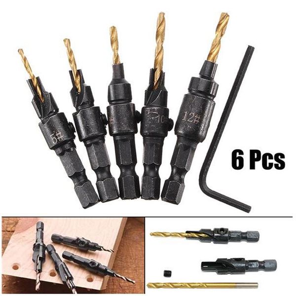professional drill bits 5pcs countersink woodworking bit set drilling pilot holes for screw sizes #5 #6 #8 #10 #12
professional drill bits 5pcs countersink woodworking bit set drilling pilot holes for screw sizes #5 #6 #8 #10 #12