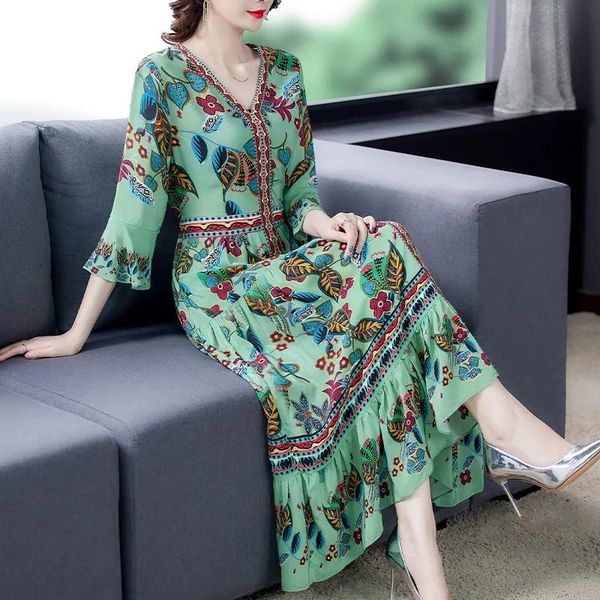 party dresses summer loose casual print mulberry silk midi dress elegant women vestidos 2021 sundress plus size 4xl 250, White;black
party dresses summer loose casual print mulberry silk midi dress elegant women vestidos 2021 sundress plus size 4xl 250, White;black