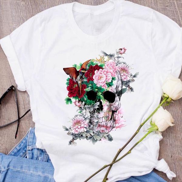 men graphic flower skull t shirt harajuku fashion print halloween clothing clothes lady tees female mens, White;black
men graphic flower skull t shirt harajuku fashion print halloween clothing clothes lady tees female mens, White;black