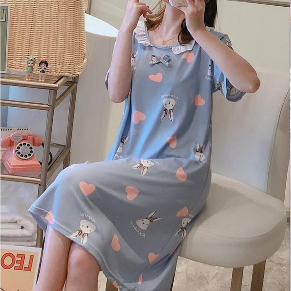 women's sleepwear nightgowns women sweet ruffles short sleeve cartoon-printed summer student comfortable sleepshirts casual soft tide, Black;red
women's sleepwear nightgowns women sweet ruffles short sleeve cartoon-printed summer student comfortable sleepshirts casual soft tide, Black;red