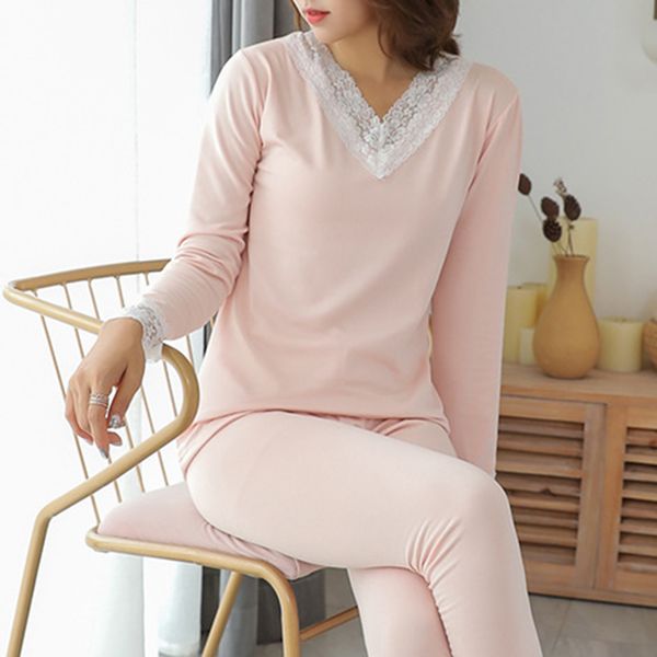 autumn ladies solid pajamas set lace patchwork v neck thermal casual pants fashion female warm pyjamas sleepwear, Black;red
autumn ladies solid pajamas set lace patchwork v neck thermal casual pants fashion female warm pyjamas sleepwear, Black;red