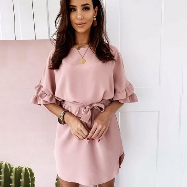 dresses women boho ruffles mini casual loose sashes solid short sleeve o-neck summer sundress elegant office leisure ladies dress, Black;gray
dresses women boho ruffles mini casual loose sashes solid short sleeve o-neck summer sundress elegant office leisure ladies dress, Black;gray