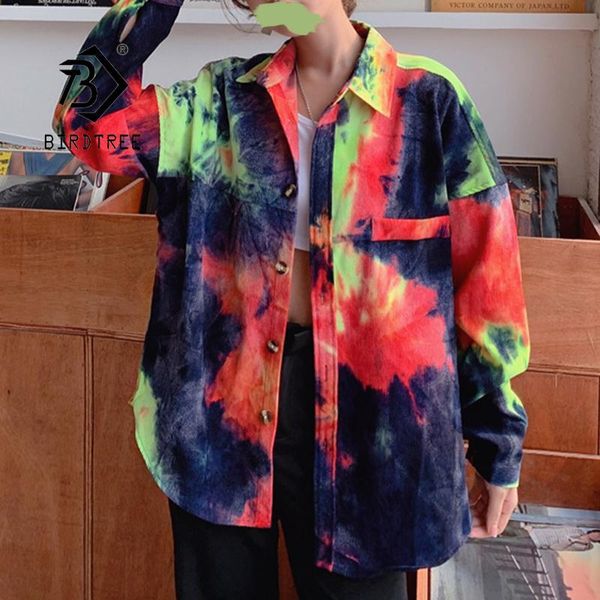 autumn women vintage tie dye corduroy oversize shirt batwing sleeve button up fake pockets blouse spring black short outwear women's bl, White
autumn women vintage tie dye corduroy oversize shirt batwing sleeve button up fake pockets blouse spring black short outwear women's bl, White