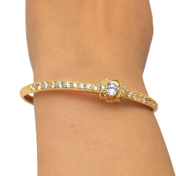 micro inlaid elegant women bangle bracelet 18k yellow gold filled wedding jewelry gift, Black
micro inlaid elegant women bangle bracelet 18k yellow gold filled wedding jewelry gift, Black