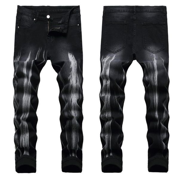 fashion black mens jeans long slim pencil pants white paint causal trousers men's, Blue
fashion black mens jeans long slim pencil pants white paint causal trousers men's, Blue
