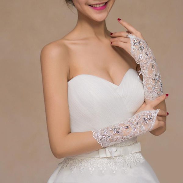 bridal gloves women's lace sequined bride party breathable wedding dress accessories glove gants de mariee, White
bridal gloves women's lace sequined bride party breathable wedding dress accessories glove gants de mariee, White