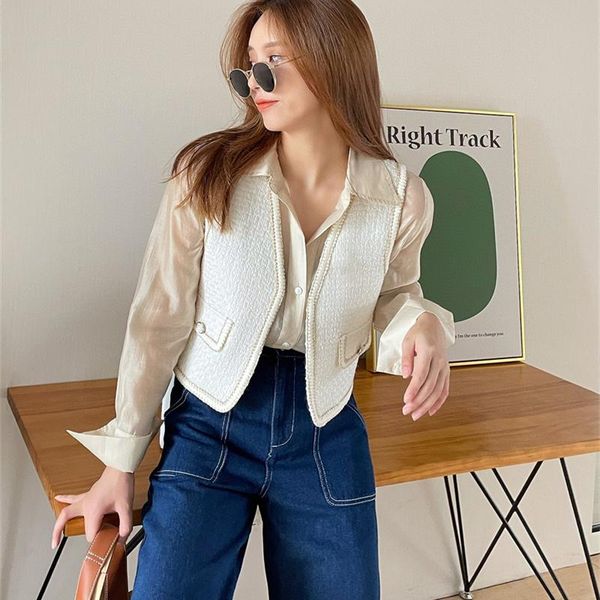 women's vests elegant v neck vest fashion wool tweed weaved edge two pockets short sleeveless jackets women casual clothes, Black;white
women's vests elegant v neck vest fashion wool tweed weaved edge two pockets short sleeveless jackets women casual clothes, Black;white