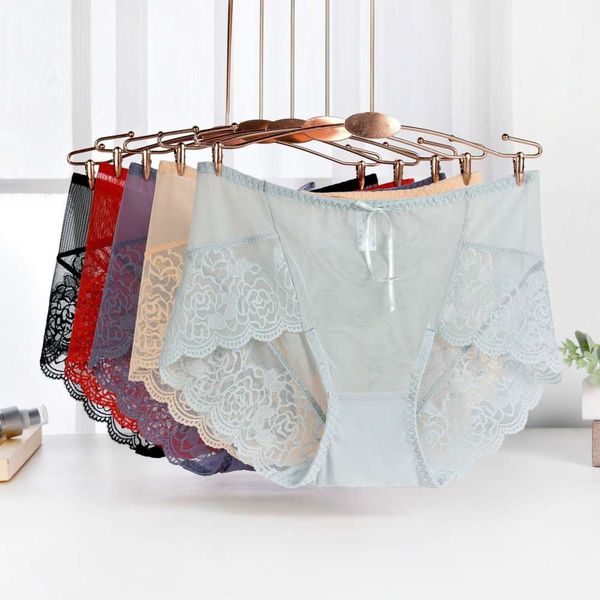 summer lace mid waist cotton crotch women's underwear, Black;pink
summer lace mid waist cotton crotch women's underwear, Black;pink