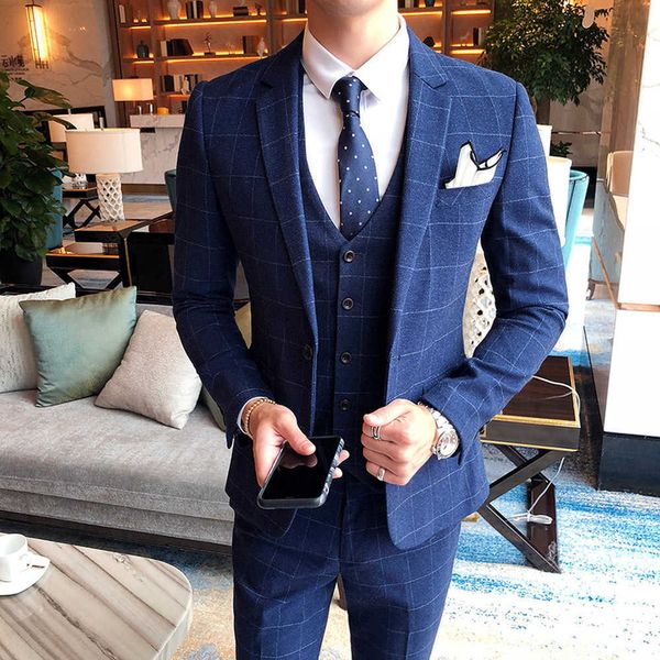men's suits & blazers three formal pieces deal men's suit plaids fine korean-style gentleman single breasted jacket + vest pants d, White;black
men's suits & blazers three formal pieces deal men's suit plaids fine korean-style gentleman single breasted jacket + vest pants d, White;black