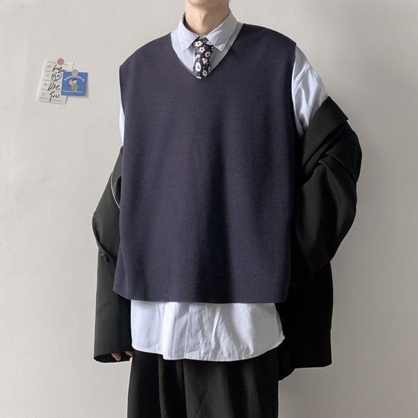 men's vests autumn v-neck sweater vest men's fashion casual knitted pullover men korean loose sleeveless mens clothes, Black;white
men's vests autumn v-neck sweater vest men's fashion casual knitted pullover men korean loose sleeveless mens clothes, Black;white