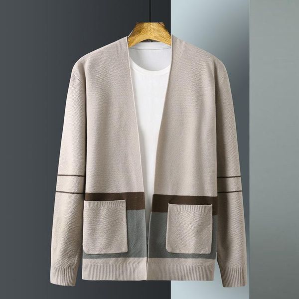 men's sweaters korea fashion brand knitted cardigan spring and autumn loose trend pocket sweater thin casual coat, White;black
men's sweaters korea fashion brand knitted cardigan spring and autumn loose trend pocket sweater thin casual coat, White;black