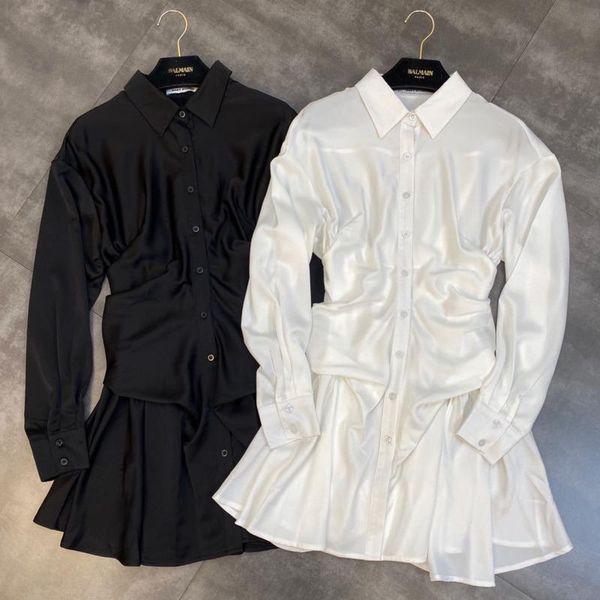casual dresses fabpop 2021 fall arrivals long sleeve turn down collar empire waist ruffles slim short mini pleated shirt dress women gc450, Black;gray
casual dresses fabpop 2021 fall arrivals long sleeve turn down collar empire waist ruffles slim short mini pleated shirt dress women gc450, Black;gray