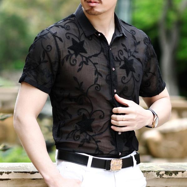 men's casual shirts stylish embroidery star printed vintage shirt men 2021 short sleeve plus size silk sexytransparent designer top, White;black
men's casual shirts stylish embroidery star printed vintage shirt men 2021 short sleeve plus size silk sexytransparent designer top, White;black